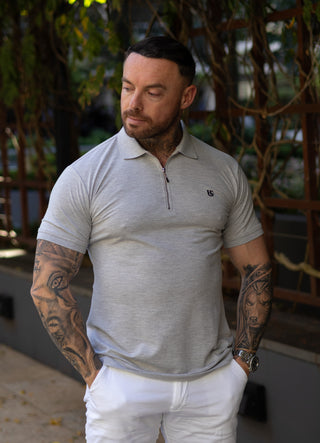 Classic HG Zipped Polo - Grey