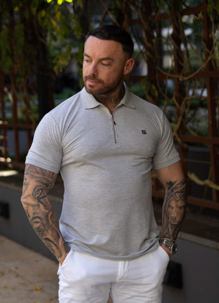 Classic HG Zipped Polo - Grey