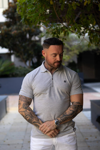 Classic HG Zipped Polo - Grey