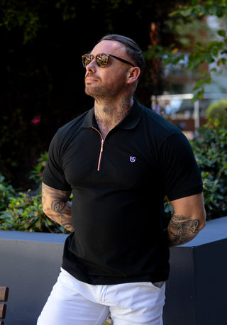 Classic HG Zipped Polo - Black