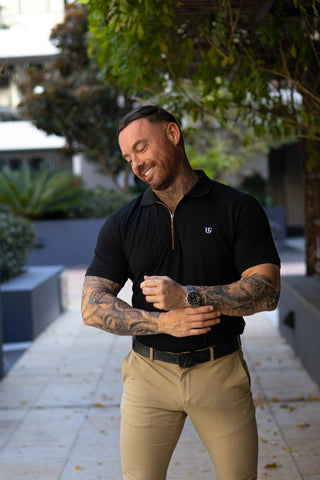 Classic HG Zipped Polo - Black